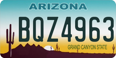 AZ license plate BQZ4963