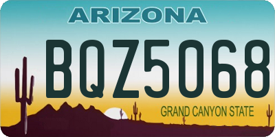 AZ license plate BQZ5068