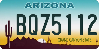 AZ license plate BQZ5112