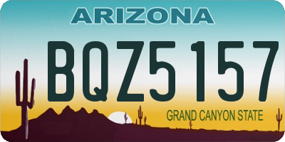 AZ license plate BQZ5157