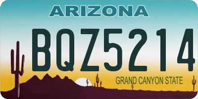 AZ license plate BQZ5214