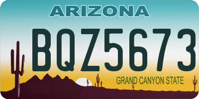 AZ license plate BQZ5673