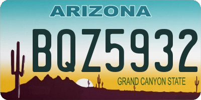 AZ license plate BQZ5932