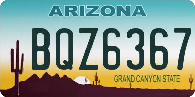AZ license plate BQZ6367