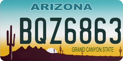 AZ license plate BQZ6863