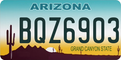 AZ license plate BQZ6903