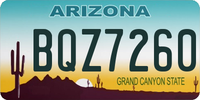AZ license plate BQZ7260