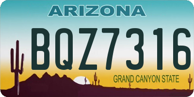 AZ license plate BQZ7316
