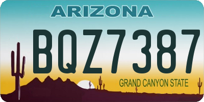 AZ license plate BQZ7387