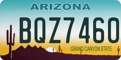 AZ license plate BQZ7460