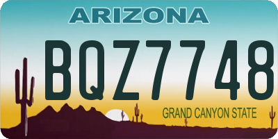 AZ license plate BQZ7748