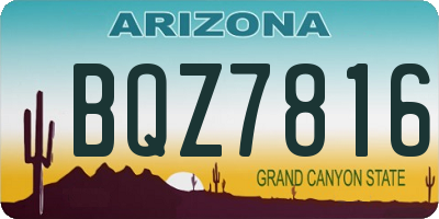 AZ license plate BQZ7816