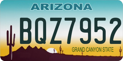 AZ license plate BQZ7952