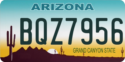 AZ license plate BQZ7956
