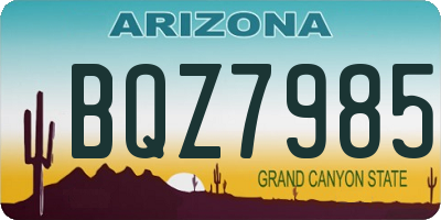 AZ license plate BQZ7985