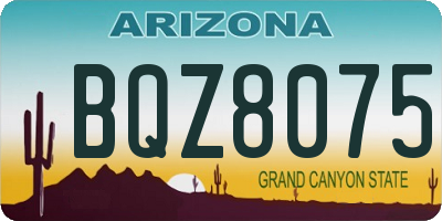 AZ license plate BQZ8075