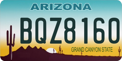 AZ license plate BQZ8160