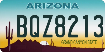 AZ license plate BQZ8213