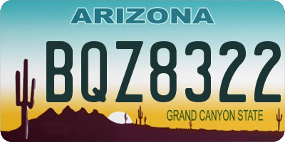 AZ license plate BQZ8322