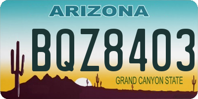 AZ license plate BQZ8403