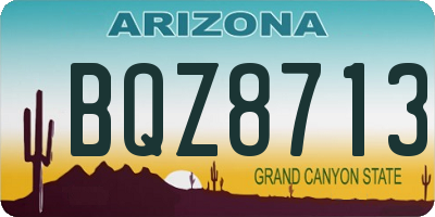 AZ license plate BQZ8713