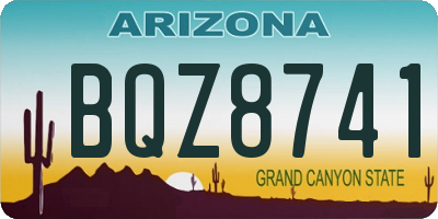 AZ license plate BQZ8741