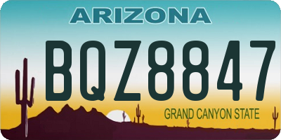 AZ license plate BQZ8847