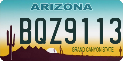 AZ license plate BQZ9113