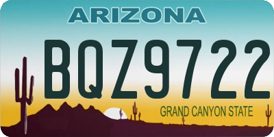 AZ license plate BQZ9722