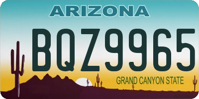 AZ license plate BQZ9965