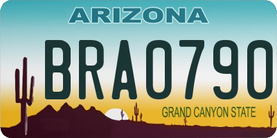 AZ license plate BRA0790