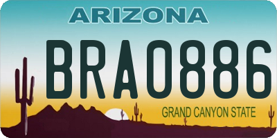 AZ license plate BRA0886