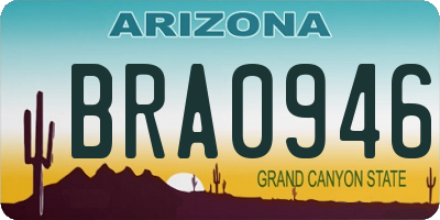AZ license plate BRA0946