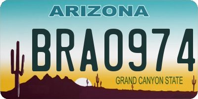 AZ license plate BRA0974