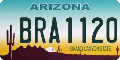 AZ license plate BRA1120
