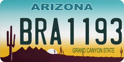 AZ license plate BRA1193