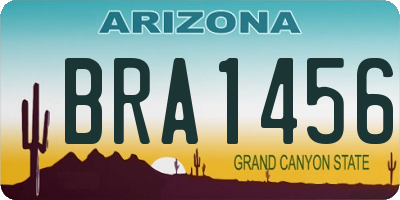 AZ license plate BRA1456