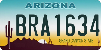 AZ license plate BRA1634