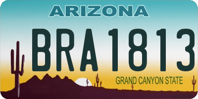 AZ license plate BRA1813