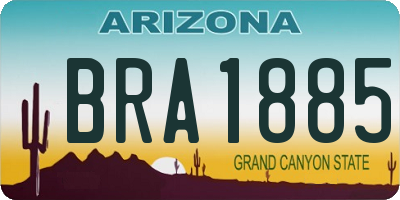 AZ license plate BRA1885