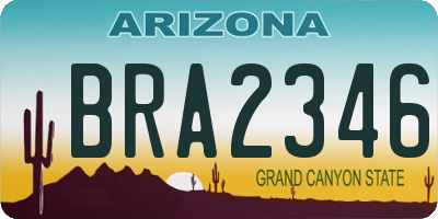 AZ license plate BRA2346