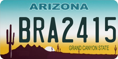 AZ license plate BRA2415