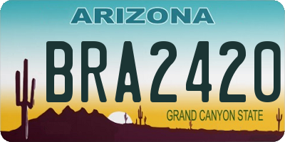 AZ license plate BRA2420