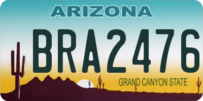 AZ license plate BRA2476