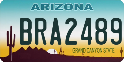 AZ license plate BRA2489
