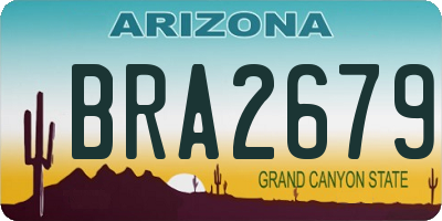 AZ license plate BRA2679