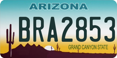 AZ license plate BRA2853