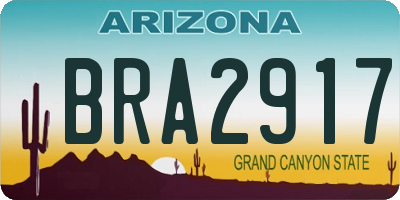 AZ license plate BRA2917