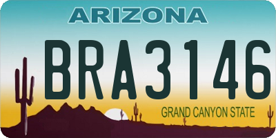 AZ license plate BRA3146
