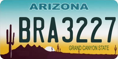 AZ license plate BRA3227